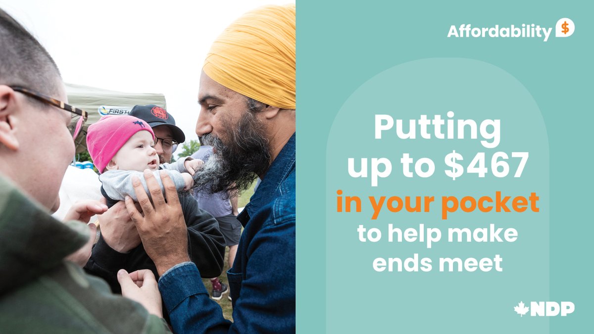 We've secured immediate help for 12 million Canadians by doubling their GST payment. On November 4th — you can expect to receive this extra support. While, the Liberals have to be forced to do anything. And the Conservatives do nothing. New Democrats are fighting for you.