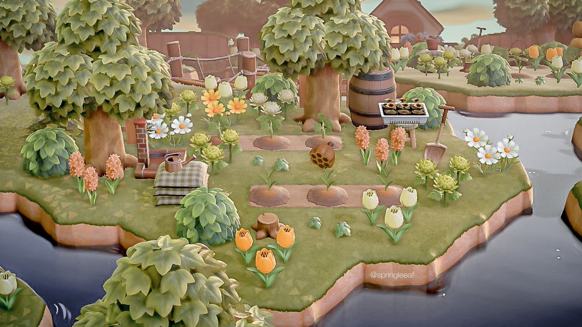 springleeaf's tweet photo. little farming area 🌱🧺🌼✉️

#ACNH #AnimalCrossing #acnh https://t.co/z1peIMotJ8