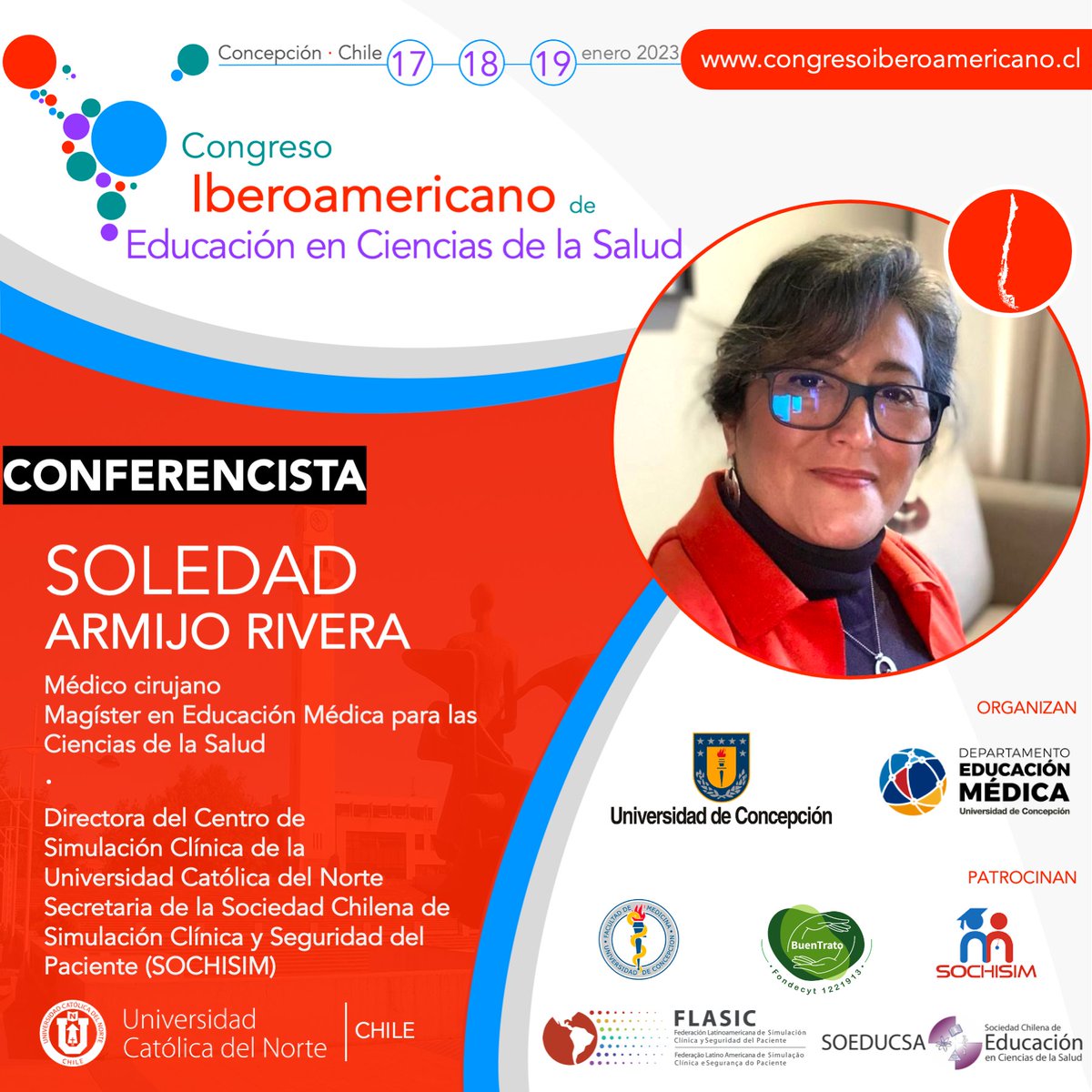 soeducsa's tweet image. [CONFERENCISTAS] Conoce a los conferencistas del 𝗖𝗼𝗻𝗴𝗿𝗲𝘀𝗼 𝗜𝗯𝗲𝗿𝗼𝗮𝗺𝗲𝗿𝗶𝗰𝗮𝗻𝗼 𝗱𝗲 𝗘𝗱𝘂𝗰𝗮𝗰𝗶𝗼́𝗻 𝗲𝗻 𝗖𝗶𝗲𝗻𝗰𝗶𝗮𝘀 𝗱𝗲 𝗹𝗮 𝗦𝗮𝗹𝘂𝗱.

💻 Más información: congresoiberoamericano.cl

#súmatealiberoamericano
#universidad #educacionmedica #meded