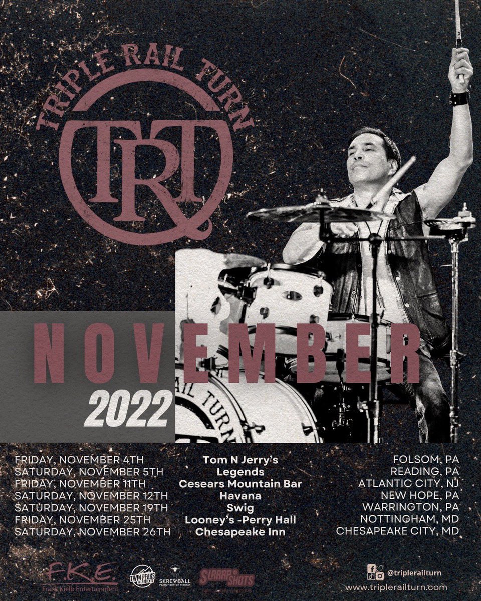 TripleRailTurn's tweet image. November Shows! 🦃🍽️🥧🍂🤘