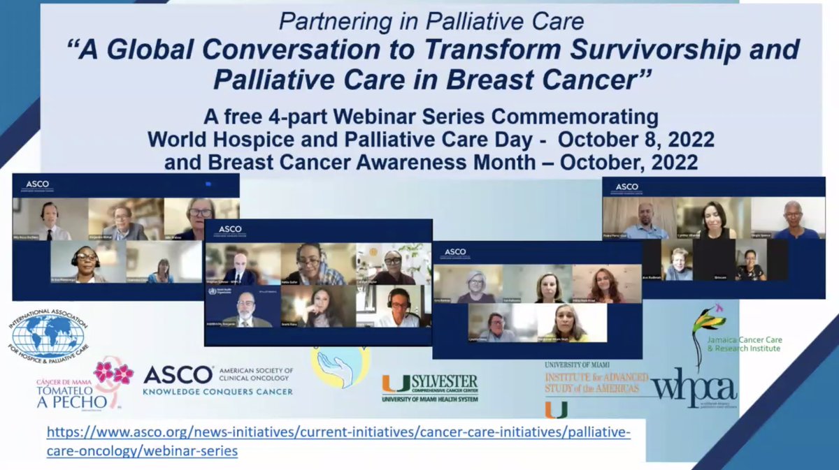 ☀️Excellent interview w @jrgralow about our @ASCO #PalliativeCare & #Survivorship Webinar Series for #BreastCancerAwarenessMonth & World #Hospice & PC Day. Four parts geared toward researchers, clinicians, civil society, & patients. Available at: connection.asco.org/magazine/featu…