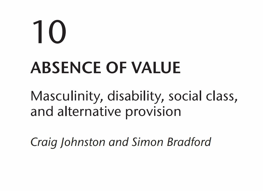 DrCEJohnston's tweet photo. And, away it goes... why are young disabled men (from working class backgrounds) disproportionately represented in #alternativeprovison...? #masculinity #disability #socialclass https://t.co/2yQ2LUg0yg