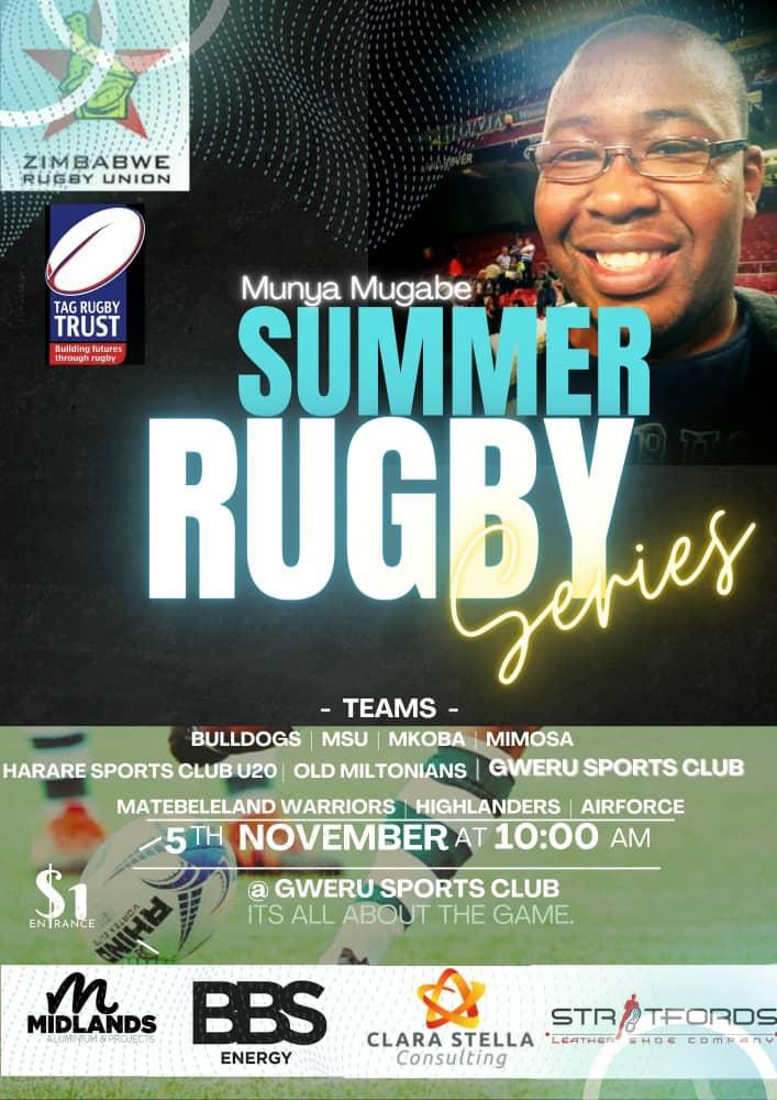 TheMidlander (@tmidlander) on Twitter photo #Gweru Rugby 7s Tournament, @ <a href="/ClubGweru/">Gweru Sports Club</a> on Saturday 5 November 2022
Remembering Munya Mugabe #ItsAllAboutTheGame
<a href="/ZimRugby/">Zimbabwe Rugby</a> <a href="/KirstyCoventry/">Kirsty Coventry</a> <a href="/ZimRugbyUnion/">Official ZRU</a> <a href="/gweru_the/">THE TIMES GWERU</a> <a href="/SteaknChips3/">Steak 'n Chips</a> <a href="/EcoCashZW/">EcoCash Zimbabwe</a> <a href="/pablozvipclub/">Pablo'z Club & VIP</a> <a href="/StratfordsL/">StratfordsLeather</a> <a href="/Midmetzw/">MidlandsMetals</a> <a href="/Telecel_Zim/">Telecel Zimbabwe</a> <a href="/NetOneCellular/">NetOne Cellular</a> <a href="/MidlandsProvinc/">Midlands Province</a> #Gweru Rugby 7s Tournament, @ <a href="/ClubGweru/">Gweru Sports Club</a> on Saturday 5 November 2022
Remembering Munya Mugabe #ItsAllAboutTheGame
<a href="/ZimRugby/">Zimbabwe Rugby</a> <a href="/KirstyCoventry/">Kirsty Coventry</a> <a href="/ZimRugbyUnion/">Official ZRU</a> <a href="/gweru_the/">THE TIMES GWERU</a> <a href="/SteaknChips3/">Steak 'n Chips</a> <a href="/EcoCashZW/">EcoCash Zimbabwe</a> <a href="/pablozvipclub/">Pablo'z Club & VIP</a> <a href="/StratfordsL/">StratfordsLeather</a> <a href="/Midmetzw/">MidlandsMetals</a> <a href="/Telecel_Zim/">Telecel Zimbabwe</a> <a href="/NetOneCellular/">NetOne Cellular</a> <a href="/MidlandsProvinc/">Midlands Province</a>