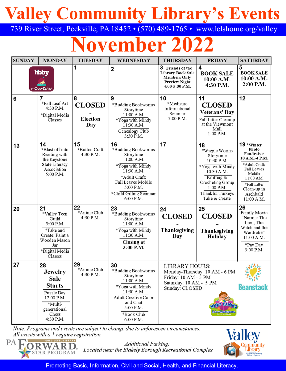 ValleyLibrary's tweet image. Library Hours:
Monday - Thursday 10:00 A.M.- 6:00 P.M.
Friday &amp;amp; Saturday 10:00 A.M. - 5:00 P.M.
Sunday - CLOSED