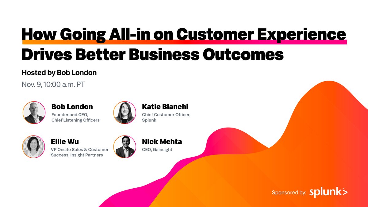 splunk's tweet image. Quick tip: investing in #CustomerExperience is key to achieving pivotal business outcomes. But don’t just take it from us - hear from some of the industry&apos;s top CX leaders to get the inside scoop. Register here for our LinkedIn Live: splk.it/3TbePP3 #TurnDataIntoDoing