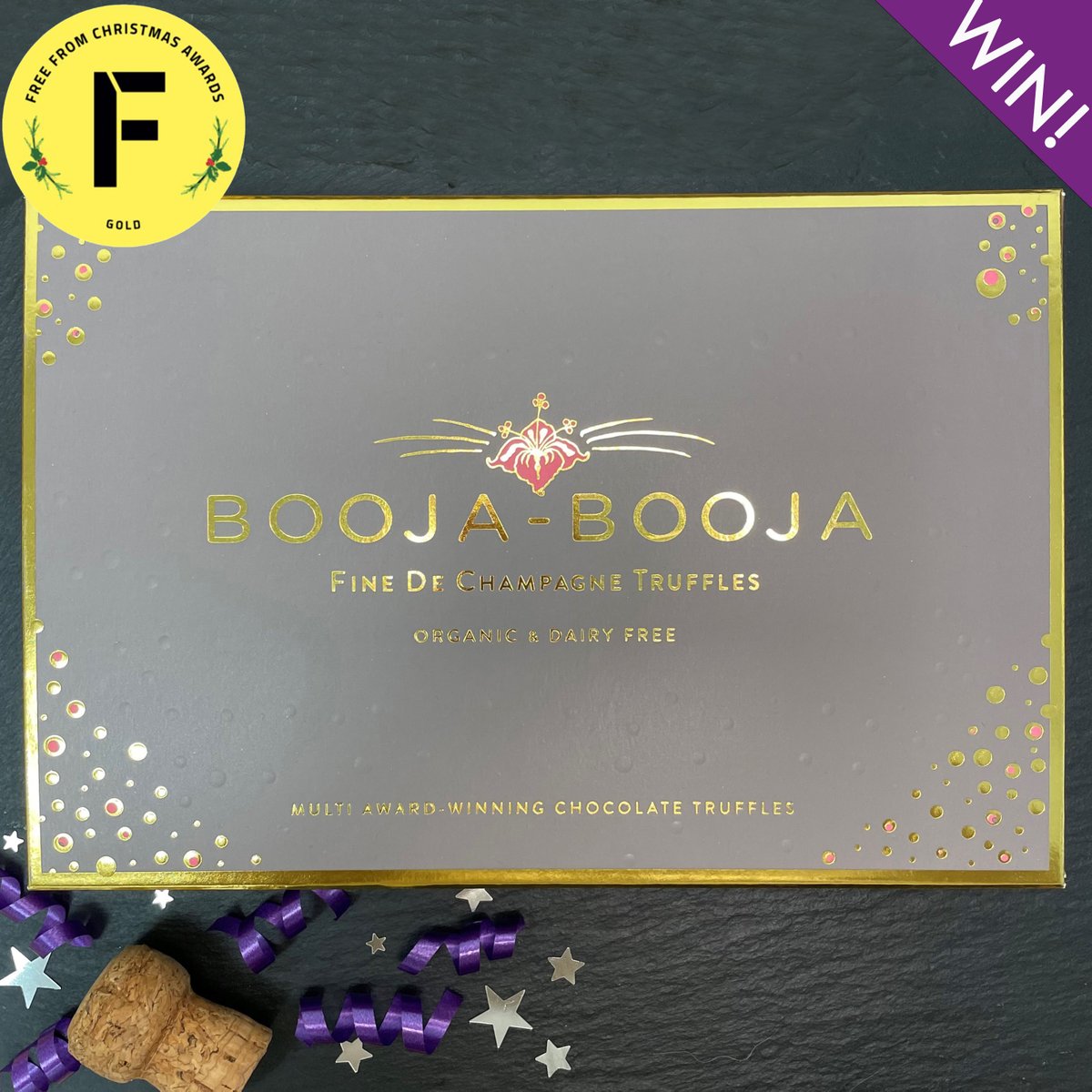 BoojaBooja's tweet photo. Our #NEW large Fine de Champagne Gift Box has won GOLD at the #FreeFromChristmasAwards Thank you #FFFA we're thrilled you love it! Want to #win one? RT with the hashtag #NewBoojaBoojaGiftBox by 4 Nov.
UK 18+ only. #BoojaBooja #Vegan #Organic #FreeFrom #FFCA22 #FreeFromChristmas https://t.co/s8MJudhjte