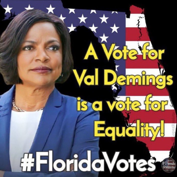 kmeeo's tweet photo. It’s NOT okay for Marco Rubio to decide what girls and women can do with their bodies. It’s NOT okay for Marco Rubio to end Social Security and Medicare.  Val Demings will fight for everyone including girls, women, seniors, and veterans. FL - retire Rubio

#FreshResists
#wtpBLUE https://t.co/JdU5atCIib