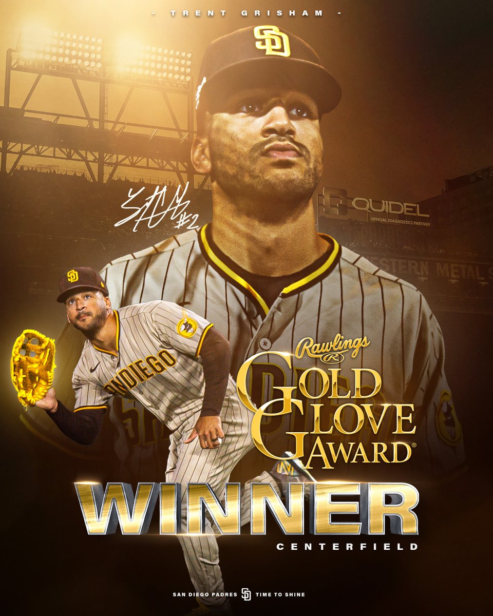 Now that's a Golden Birthday 🤩 Congrats to Trent Grisham on winning his 2nd Gold Glove Award!