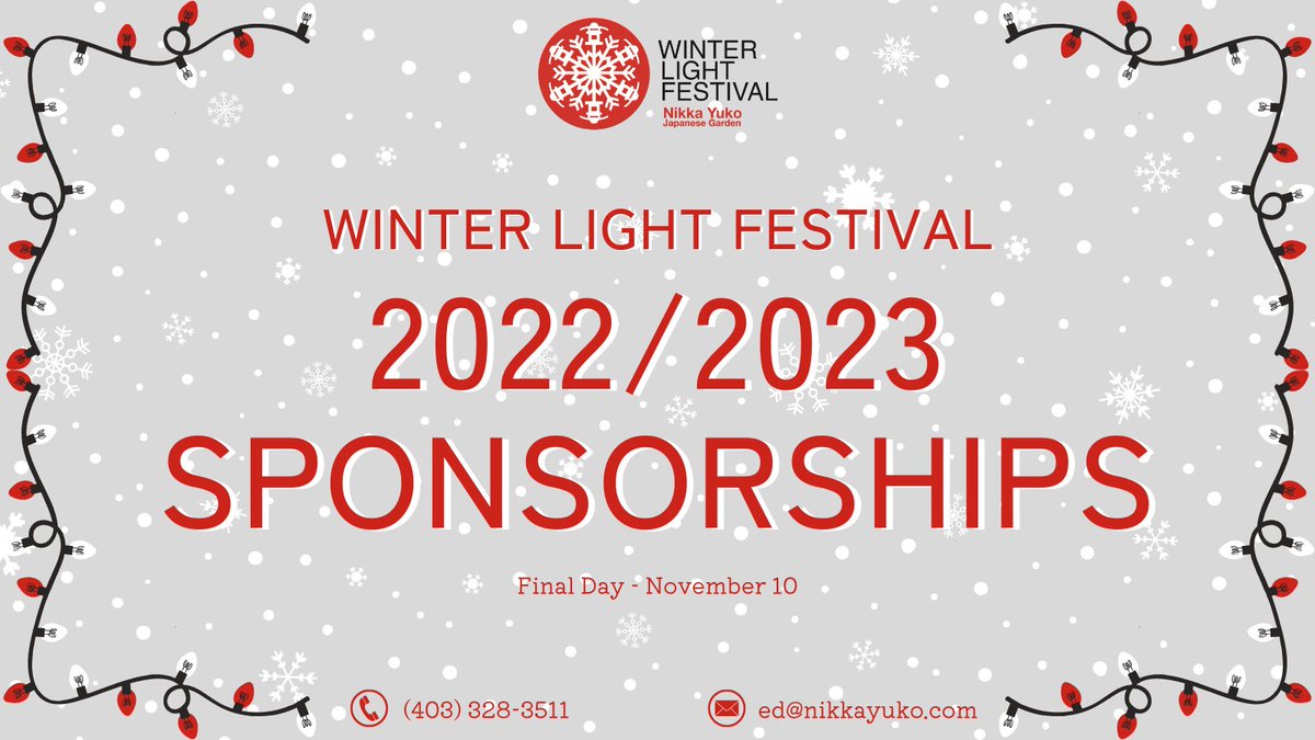 Is your business looking to get involved in our annual Winter Light Festival? There's still time!
Last call for Sponsorships is Nov. 10
- Includes Digital &amp; Print Recognition
- Social media campaign mentions
- Sneak-a-peak into the WLF on Nov. 30
❄️Contact us for more info!❄️