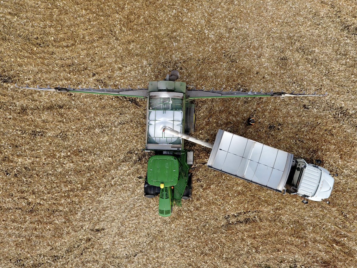 #Fertilizer application right behind the combine for #canola #plant23! <a href="/Nips87/">Jason Peters</a>
