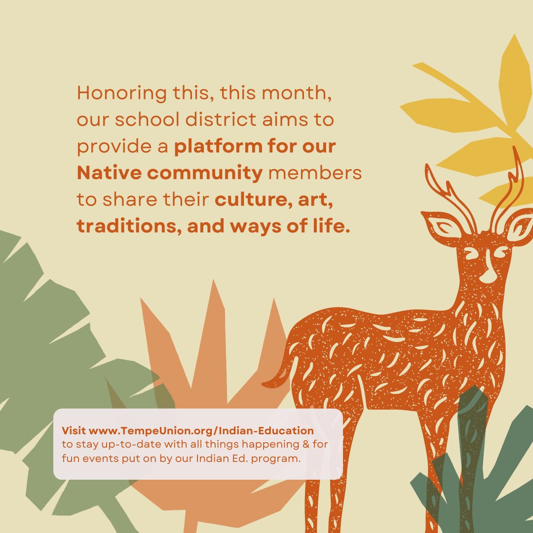 The TUHSD would like to recognize November as Native American Heritage Month. We'd also like to acknowledge that our schools and community are located on the ancestral lands of the Akimel O’odham (Pima) and Pee Posh (Maricopa) Indigenous peoples. #NativeAmericanHeritageMonth