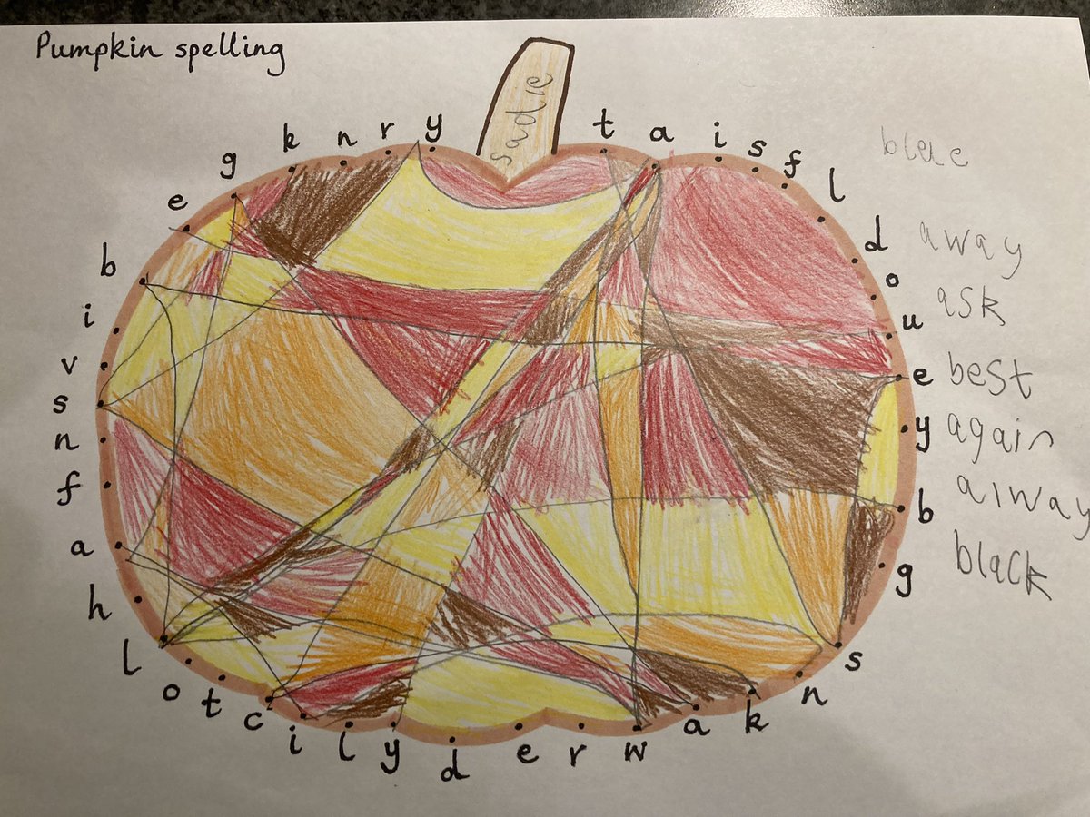 MorriceL's tweet photo. Pumpkin spelling in P4FM to practise common words at the start of Term 2 🎃 ✏️ #literacy #opportunity @hazleheadschool https://t.co/3YA0Rix6y2