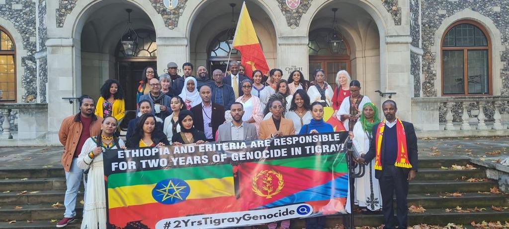 tigrayyouthntwk's tweet photo. Today Tigrayans from across the UK were in parliament to lobby their MPs to mark #2YrsTigrayGenocide. The day was spent asking MPs to raise the plight of the Tigrayan people in parliament and to continue pressuring the Ethiopian govt to end the #WarOnTigray. @DavidAltonHL https://t.co/WPlWMvCZa8