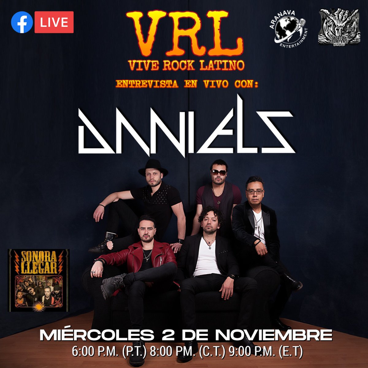 losdaniels's tweet photo. Nos vemos este miércoles 2 de noviembre con nuestros amigos de @ViveRockLatino , van a estar regalando boletos para el concierto de este 6 de noviembre en Joe's on Weed St. 🤘🏼
#ViveRockLatino #Yosoyaranava #Enexclusivamagazine #MelopolisCapital #RockZero #LosDaniels https://t.co/dJohSKiOIu