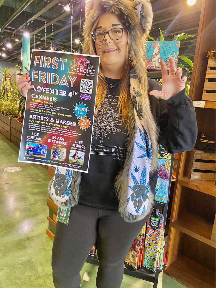 Treehouse_SC's tweet image. 😊 We're  stoked because this Friday we will be hosting  local artists, cannabis brands, LIVE HENNA, &amp;amp; music by Sarah Songbird! There will even be an ice cream truck for your munchie needs!! 🍦 

🌟 Come to treehouse to celebrate our wonderful Santa Cruz community! 🫂 🌊