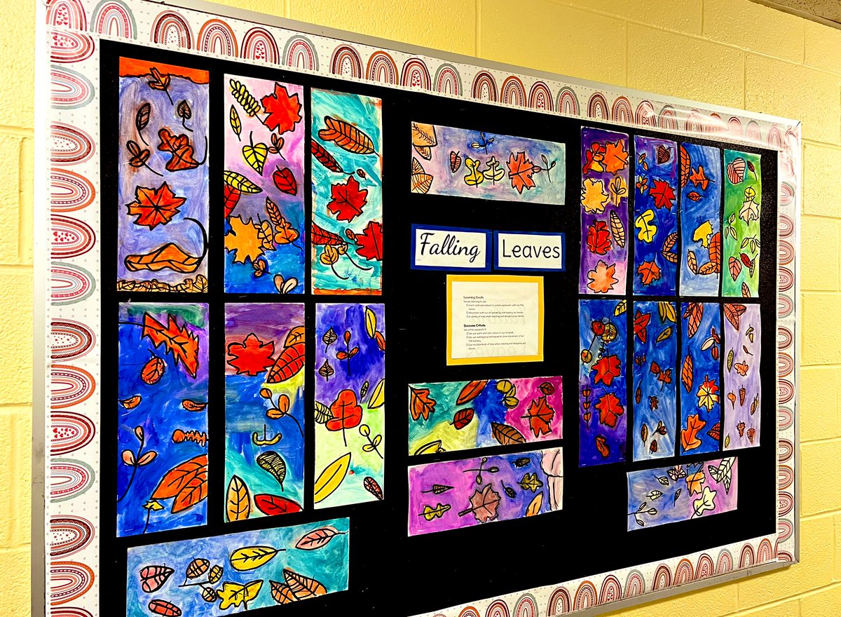 MsDaPontesClass's tweet photo. So proud of my grade 3 artists! Using overlapping techniques to create movement as well as warm and cool colours! #ArtistOnTwitter @TDSB_Arts https://t.co/OE4DqULYBT