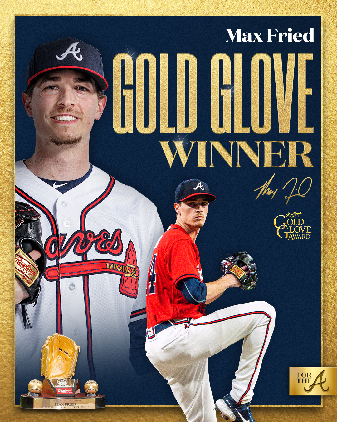 Atlanta Braves #54 Max Fried Mlb Golden Brandedition Black Jersey