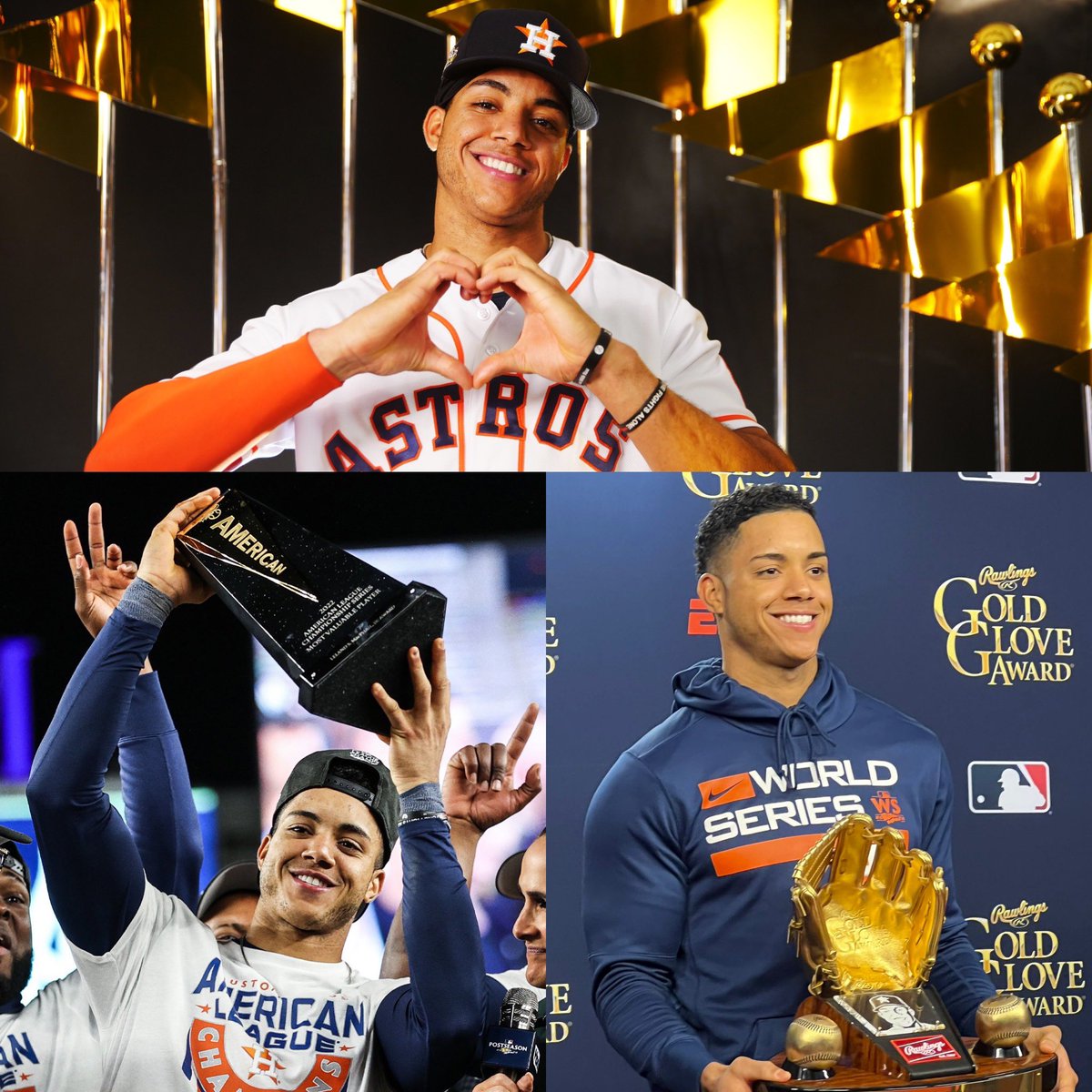 Kuno75's tweet photo. Okay @astros I really hope you see my tweets but whoever is in charge of bobbleheads imma need these 3 for giveaways next season! These are a must 🫶🏼🤘🏽#JP3 #LaTormenta #Astros #LevelUp #ALCSMVP #GoldGlove https://t.co/TM6JXn2qur