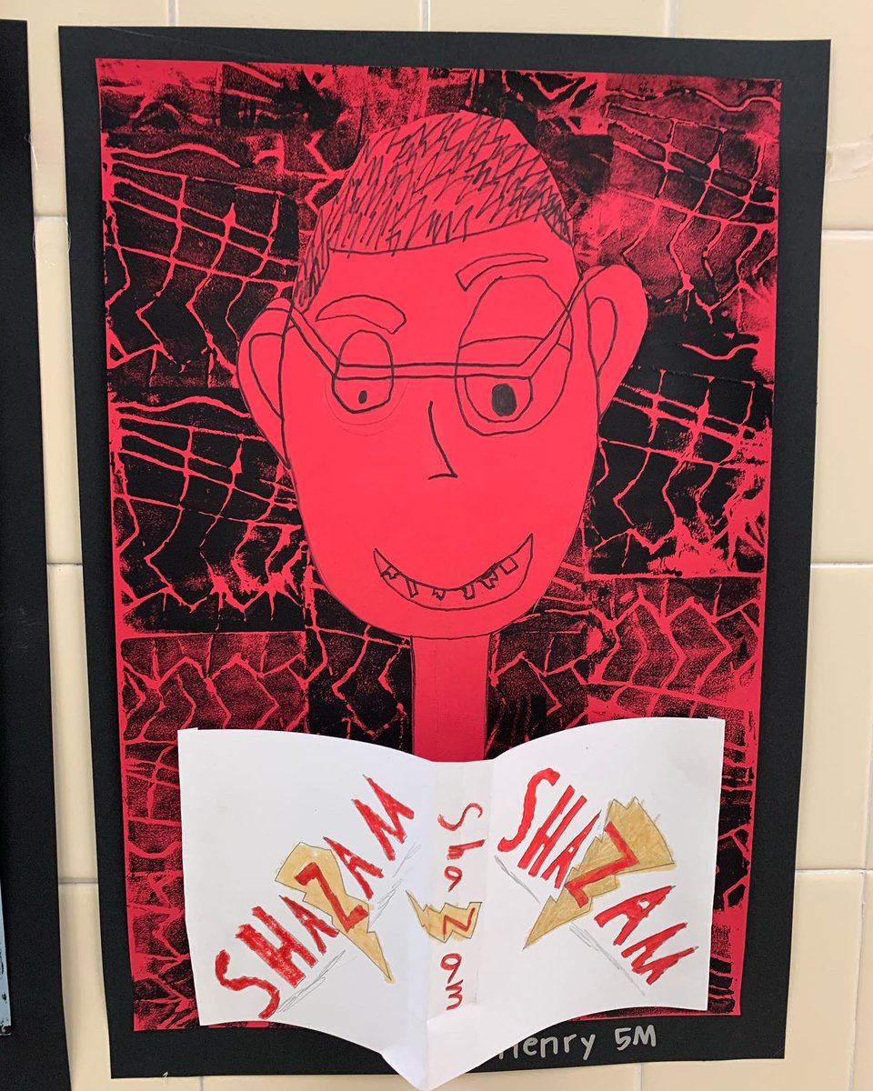 5th grade has been working on this multi layer artwork for 8 cycles and it has been worth it!! #hardworkpaysoffs #timburtonportraits #styrofoamprinting #elementaryart #dasdproud <a href="/dasd_wb/">WB Chargers</a> <a href="/DASD_Schools/">DASD</a>