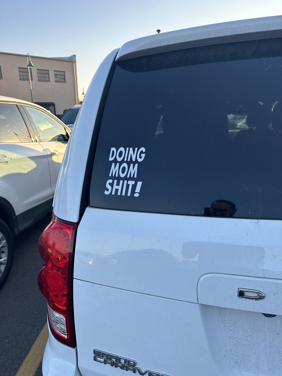 RobertGReeve's tweet image. This window sticker I saw is just one punctuation mark away from Oedipus Rex
