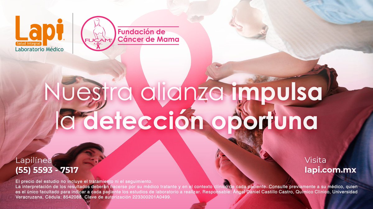 lapi_lab's tweet photo. Cuenta con nosotros y @FUCAMM para reconocer algún cambio a tiempo.
Agenda tu mastografía aquí: https://t.co/1ym1lxtk5v
y recibe seguimiento de la fundación.
#LasQueremosLasCuidamos #UnaAlianzaPorTuVida #CáncerDeMama #CuentaConNosotros #LaboratoriosLapi #LapiMx https://t.co/mbnKoKUVzK
