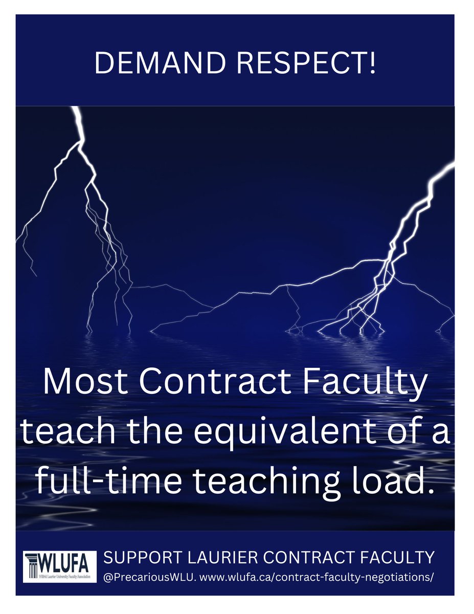 PrecariousWLU's tweet photo. @laurier pretends #contractfaculty are just a temporary labour pool that doesn't deserve job security, good access to pensions, employer-paid benefits or compensation based on experience. Yet most of us are "full-time" employees working for part-time pay https://t.co/iKG39neLqB