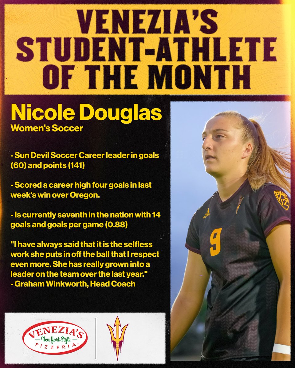 The @VeneziasPizza October student-athlete of the month is Nicole Douglas! #ForksUp | #O2V