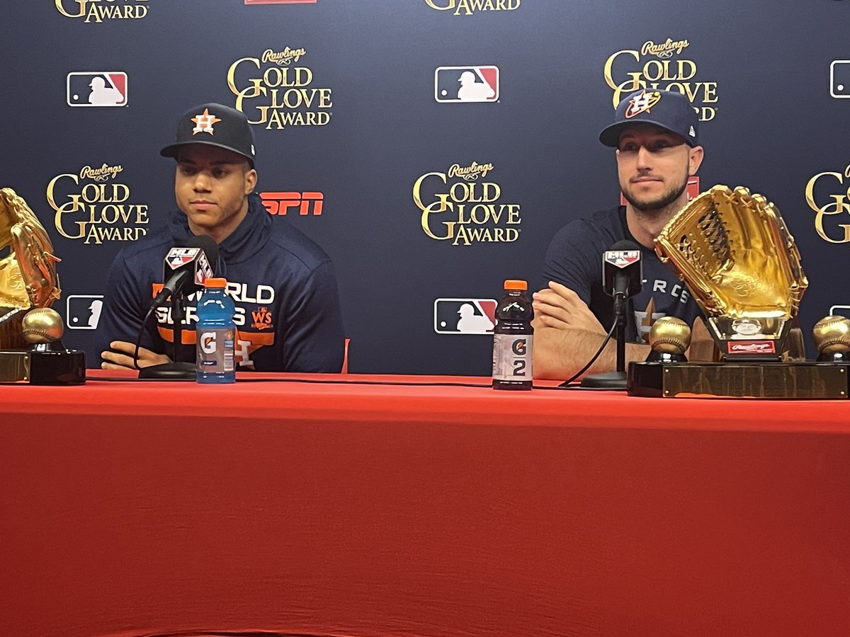 MarkBerman_'s tweet image. .@astros 2023 Gold Glove winners: Jeremy Peña (@Jpeña221) and Kyle Tucker (@KTuck30).