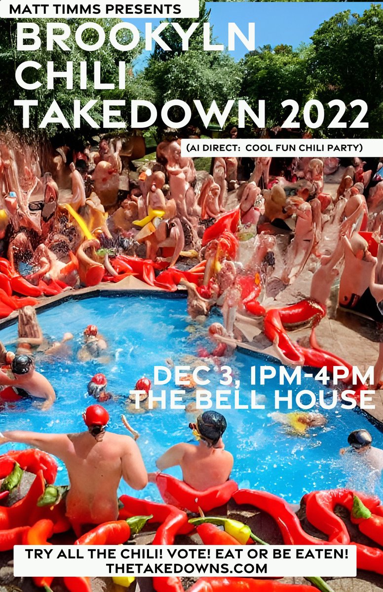 JUST ANNOUNCED: Matt Timms Presents the Brooklyn Chili Takedown at The Bell House on Saturday, December 3rd! Tickets on sale now: bit.ly/3h1df4T