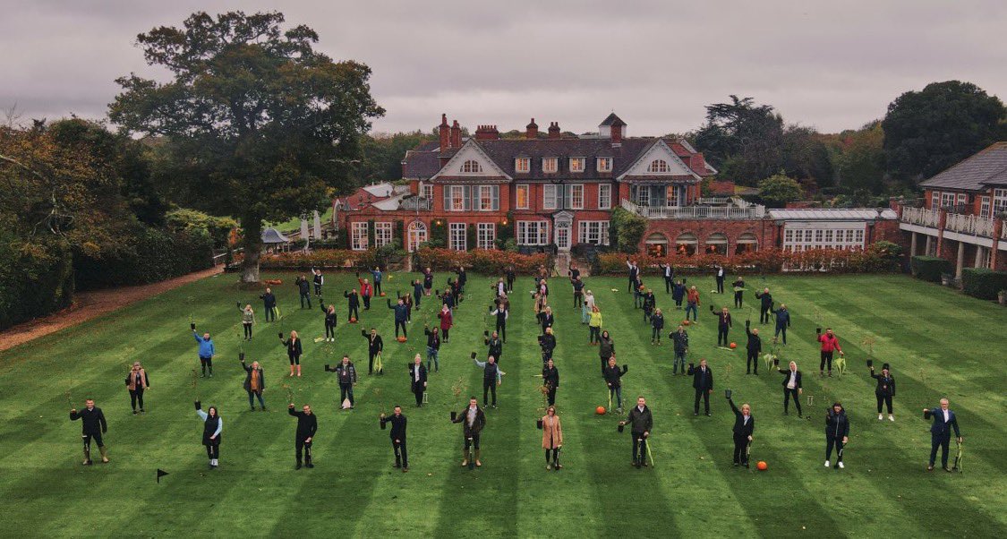 70 of our Iconic Luxury Hotels Managers planting 70 Oak Trees <a href="/chewtonglen/">Chewton Glen</a> in support of The Queen's Green Canopy initiative, to honour Queen Elizabeth II's remarkable 70 years on the throne and to also launch The ILH Sustainability Action Plan