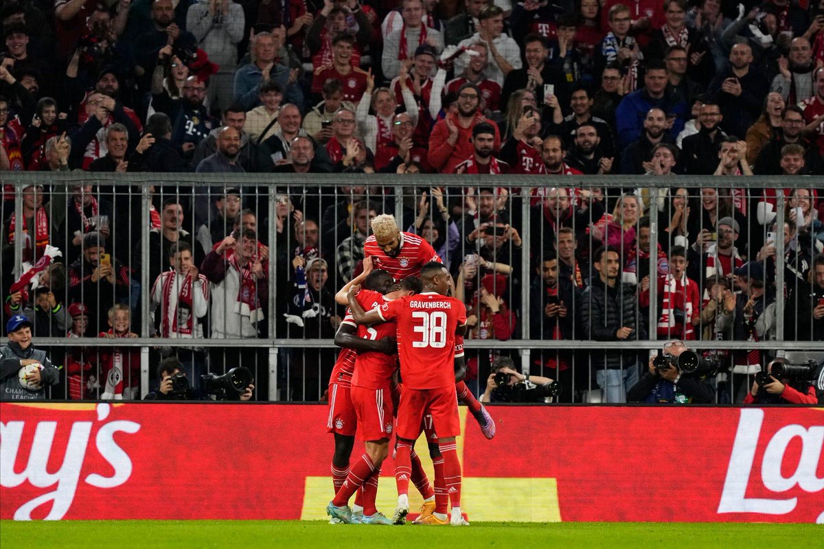 Bayern is the first team in Champions League history to finish the group stage with a full haul of 18 points three times (19/20, 21/22 & 22/23)