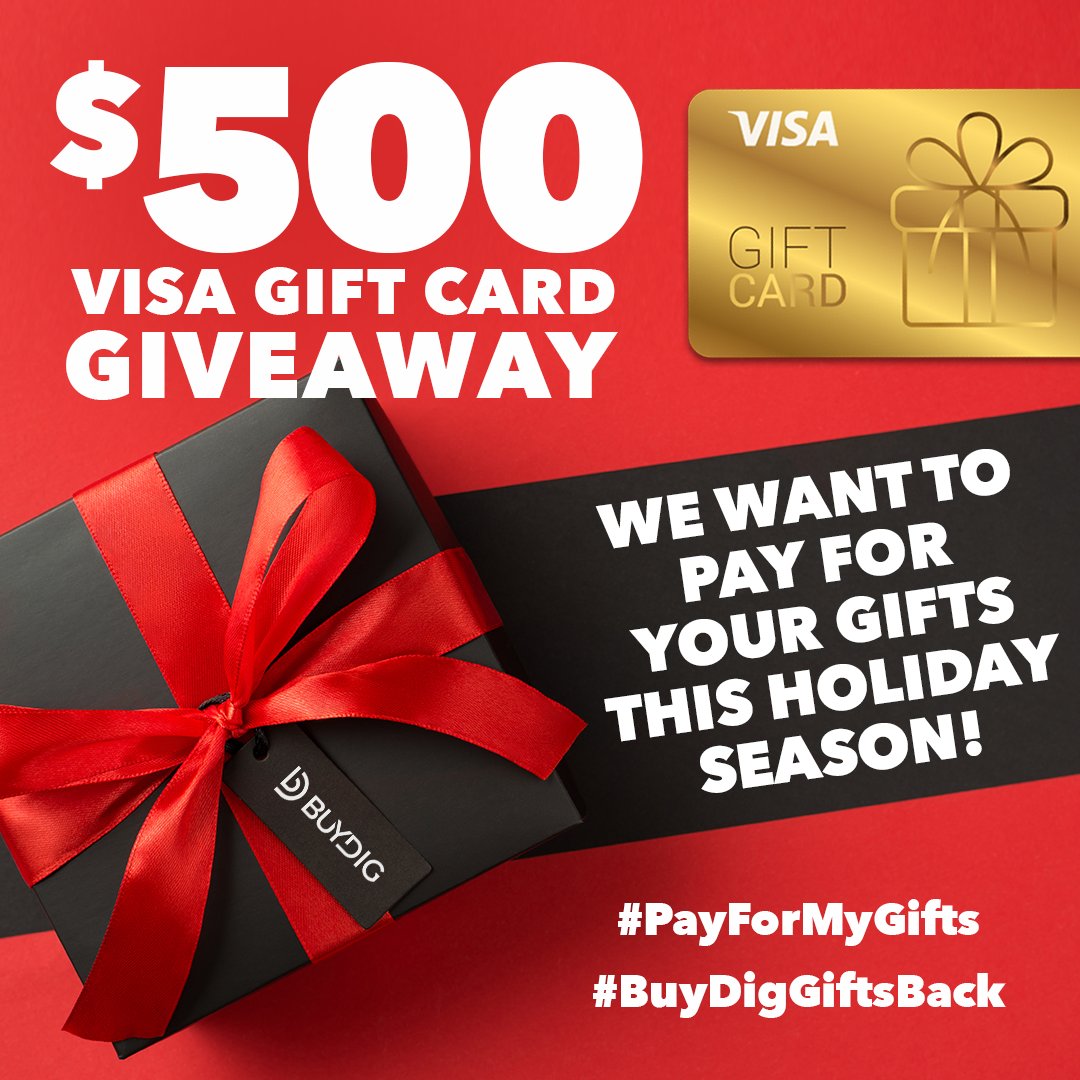buydig on Twitter "500 VISA GIFT CARD GIVEAWAY To enter 1. FOLLOW US