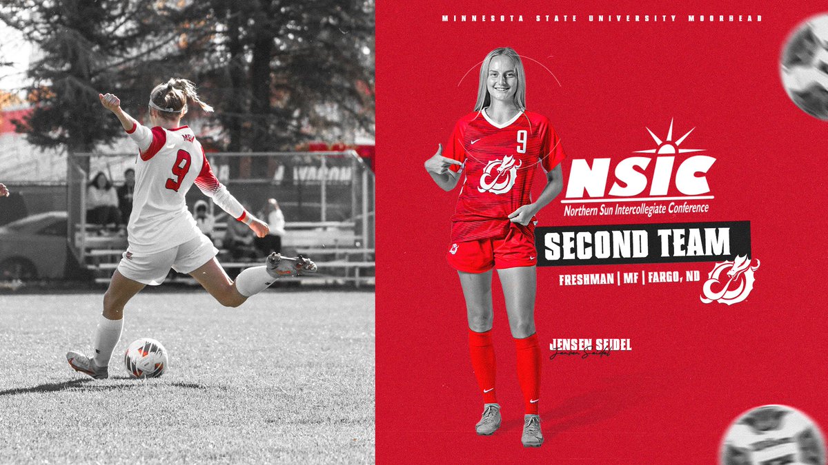 Congratulations to Jensen Seidel on being named to the all NSIC second team! The freshman from Fargo, ND led the Dragon soccer team in goals this year and was named MSUM student athlete of the week in September.🥳

#RollDrags