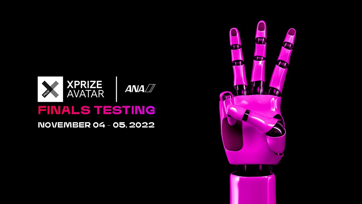XPRIZE (@xprize) on Twitter photo T-minus 3 days until the LIVE final round. Are you ready?
Get your Ticket bit.ly/3B2EJgP
#AvatarXPRIZE #avatar #technology #robotics <a href="/FlyANA_official/">All Nippon Airways</a> T-minus 3 days until the LIVE final round. Are you ready?
Get your Ticket bit.ly/3B2EJgP
#AvatarXPRIZE #avatar #technology #robotics <a href="/FlyANA_official/">All Nippon Airways</a>