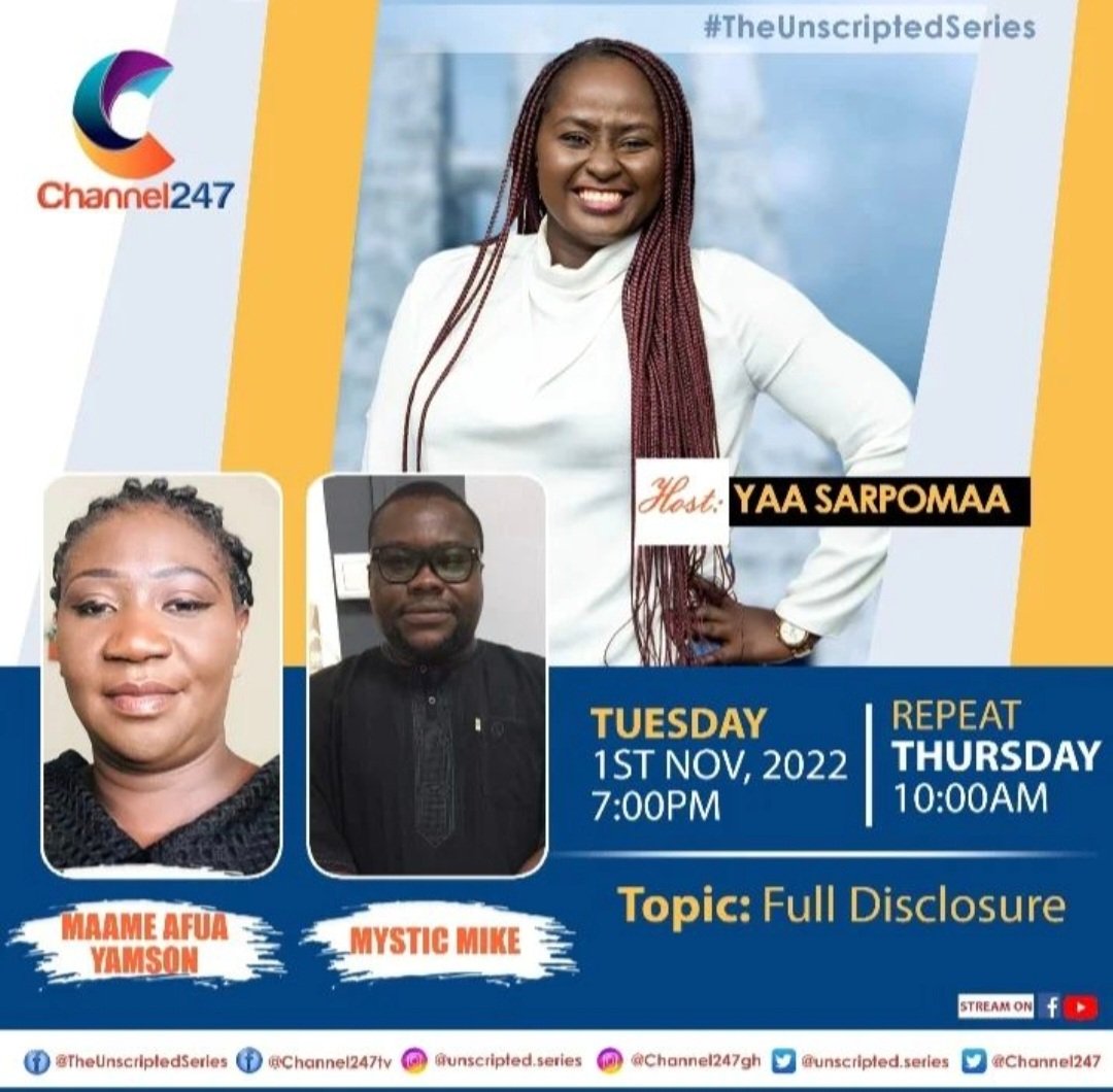 blakkpeppernews's tweet image. I was a guest on #theunscriptedseries latest offering on #fulldisclosure. Remember you can book me as guest on your show via 0249-907425. @MystiqMike #blakkpeppertins