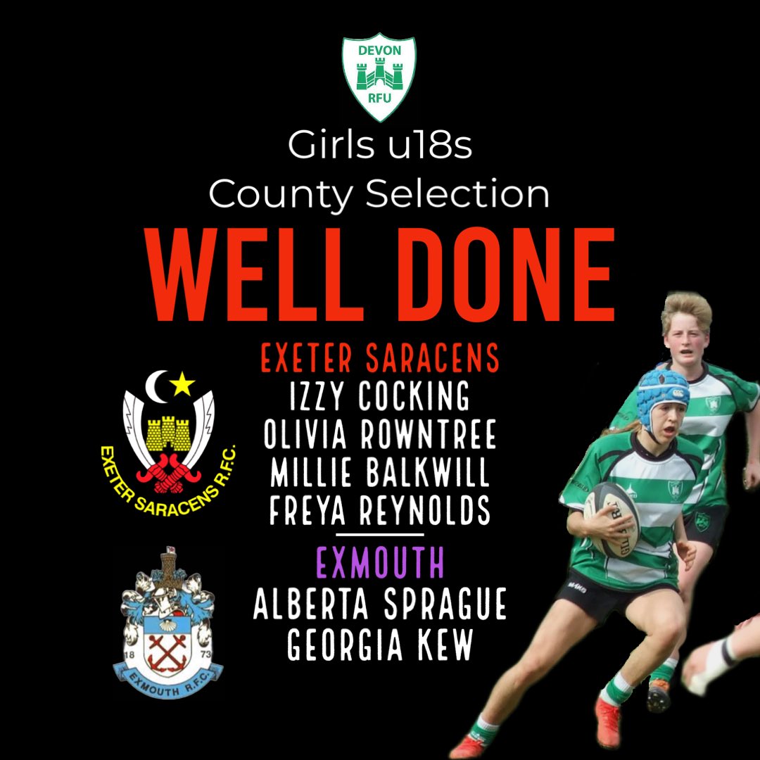 ExeterSaracens's tweet photo. Amazing to see 6 of our sarries/Exmouth u18s in the County squad for this season!

#UTS #AsOne
#ExetersGraasrootsClub https://t.co/UlfBcPaLwe