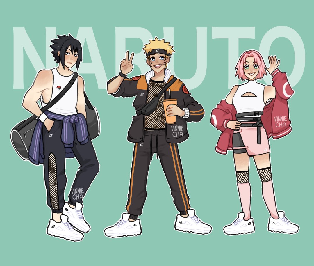 春野サクラ ,うちはサスケ ,うずまきナルト 「modern team 7 as gym