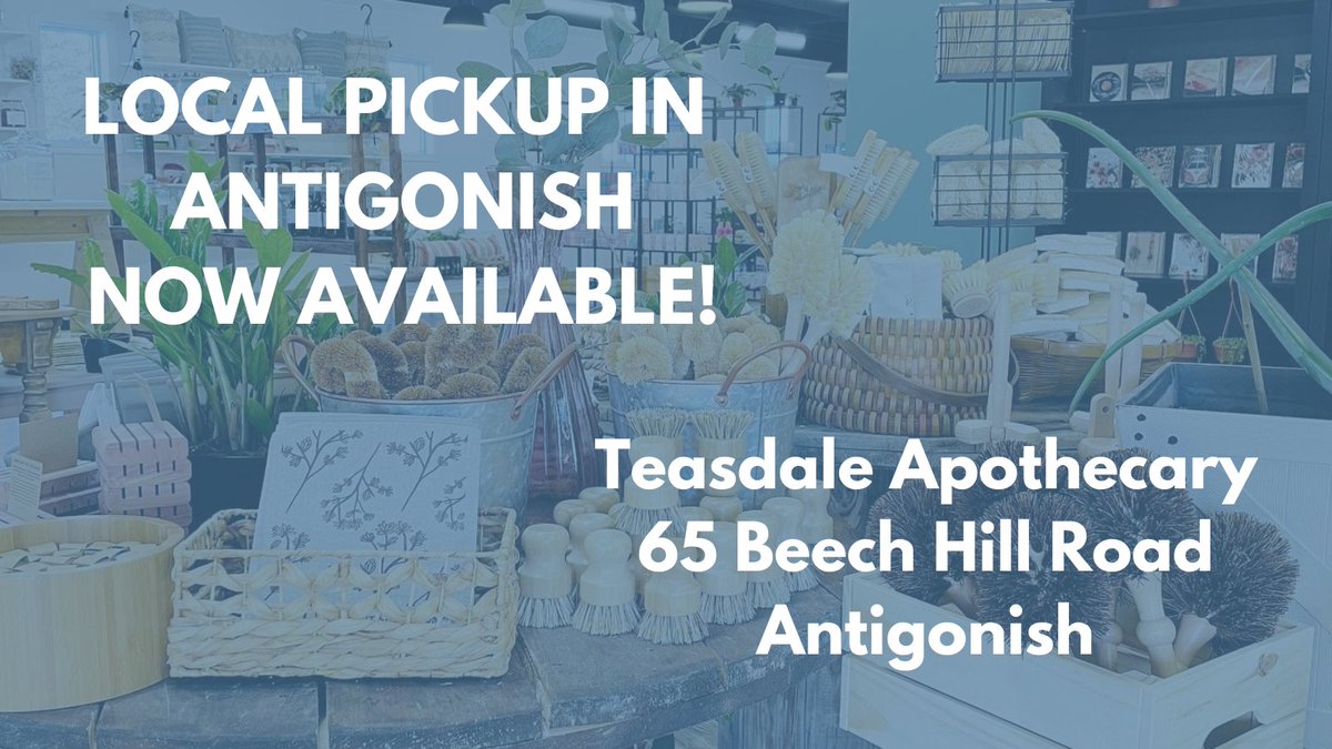 Now you can pickup your website orders at the incredible Teasdale Apothecary in Antigonish! 

Place your order on the website and select the pickup option. We'll notify you when your order is ready for you to pickup!

#seasalt #antigonish #novascotiaseasalt