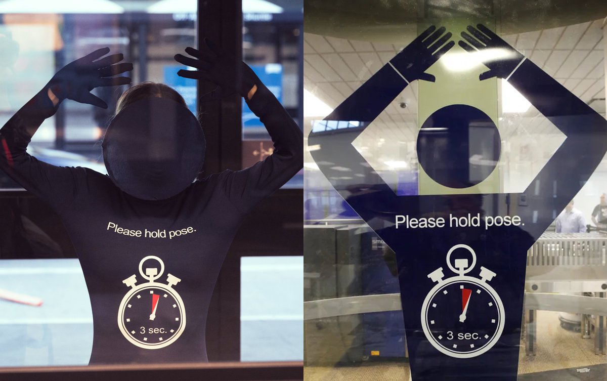 And, you might not notice... THIS DISTURBING FACT. The clock hands. There's only 11. Not 12. I recreated a vector file and had to mark 32.72° between the hands 😭 This TSA graphic is seen by >1M people per day and costs $170K per machine. That's government contracts👏