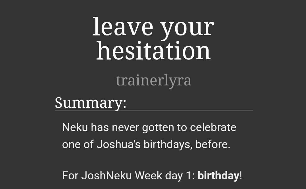 trainerlyraa's tweet photo. IT'S THAT TIME AGAIN! #joshnekuweek2022 #joshneku 
here is my fic for day 1 - birthday📱🎧 happy birthday to our beloved composer💕
https://t.co/Gy11GxVCXC https://t.co/1d2UdwwmEE