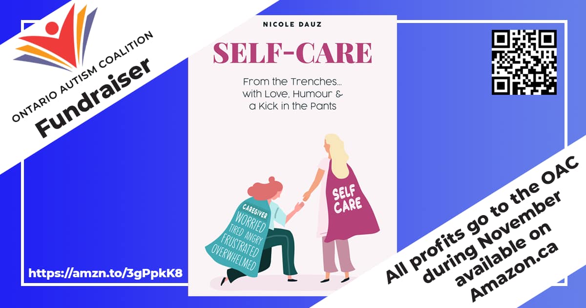 OntAutism's tweet photo. In honour of National Caregivers Month (Nov) autism Mom @nicoledauz is donating proceeds from her book to the OAC! Thank you Nicole❤

Her book is called: "Self-care: From the Trenches...with Love, Humour &amp; a Kick in the Pants" &amp; is available on Amazon at: https://t.co/ELfdpWkm7b https://t.co/cCBUikTWNX