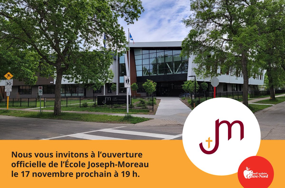 CSCNInfo's tweet photo. Après plus de deux années d'attente, c'est avec un ��norme enthousiasme qu'on vous invite à l'ouverture officielle de l'École Joseph-Moreau qui aura lieu le 17 novembre prochain. 

Inscrivez-vous vite, les places sont limitées  

Lien d'inscription: https://t.co/OAX1Gj0OMZ https://t.co/LuDFWcfA3M