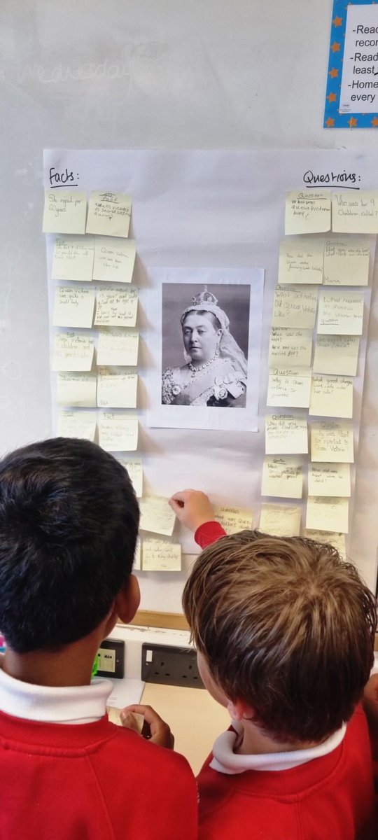 MrsMalhotraCTS's tweet image. An exciting start to our new theme topic, Queen Victoria and her impact on Britain. Oak class generated lists of questions to research using chromebooks and shared facts they already knew with their peers #CTSHistory #CTSComputing @headcherrytree @MissPenfoldCTS @MissPatmanCTS