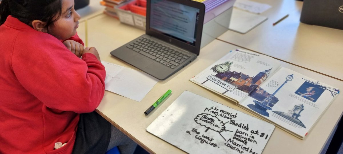 MrsMalhotraCTS's tweet image. An exciting start to our new theme topic, Queen Victoria and her impact on Britain. Oak class generated lists of questions to research using chromebooks and shared facts they already knew with their peers #CTSHistory #CTSComputing @headcherrytree @MissPenfoldCTS @MissPatmanCTS