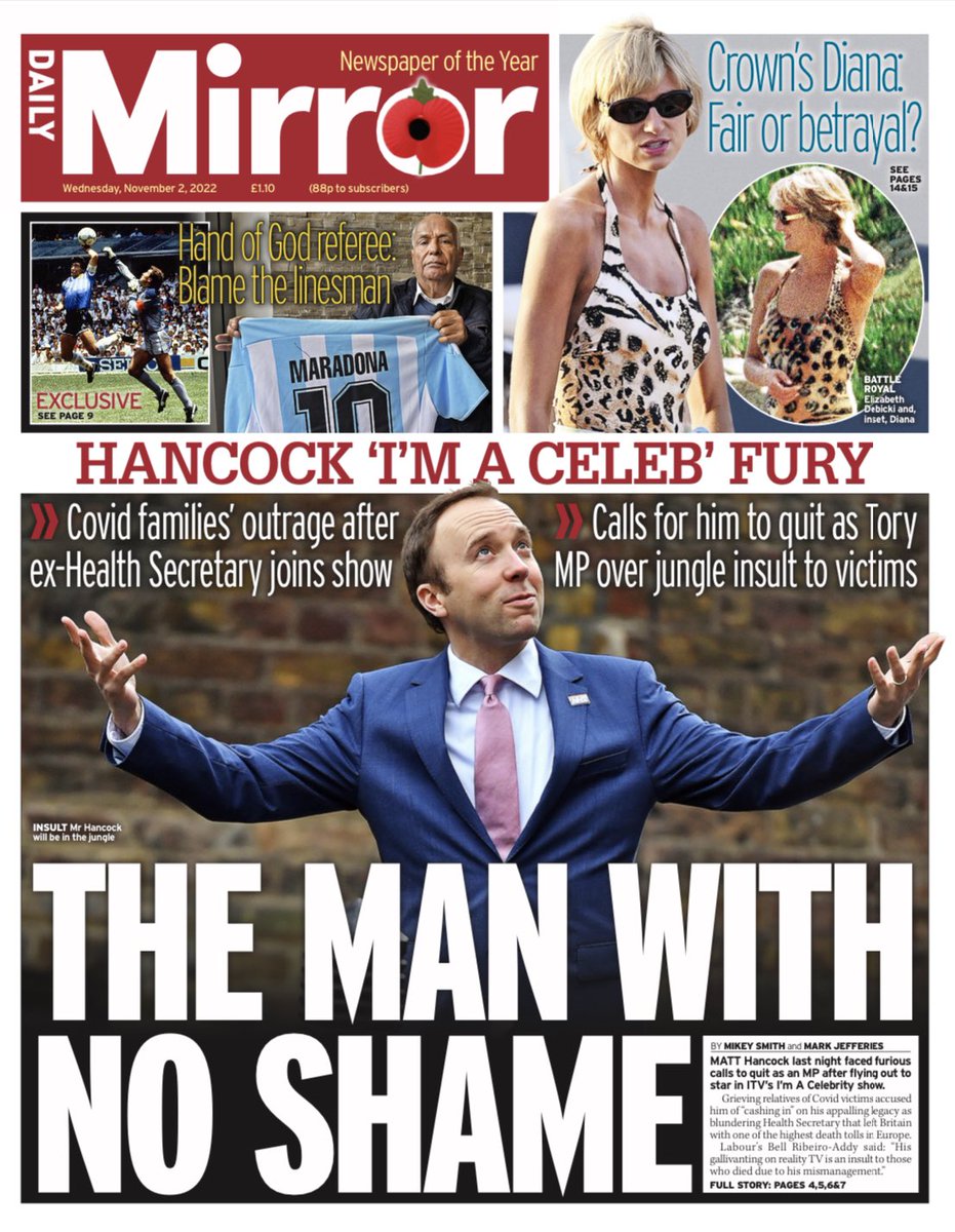 Wednesday’s @DailyMirror front page: The man with no shame
