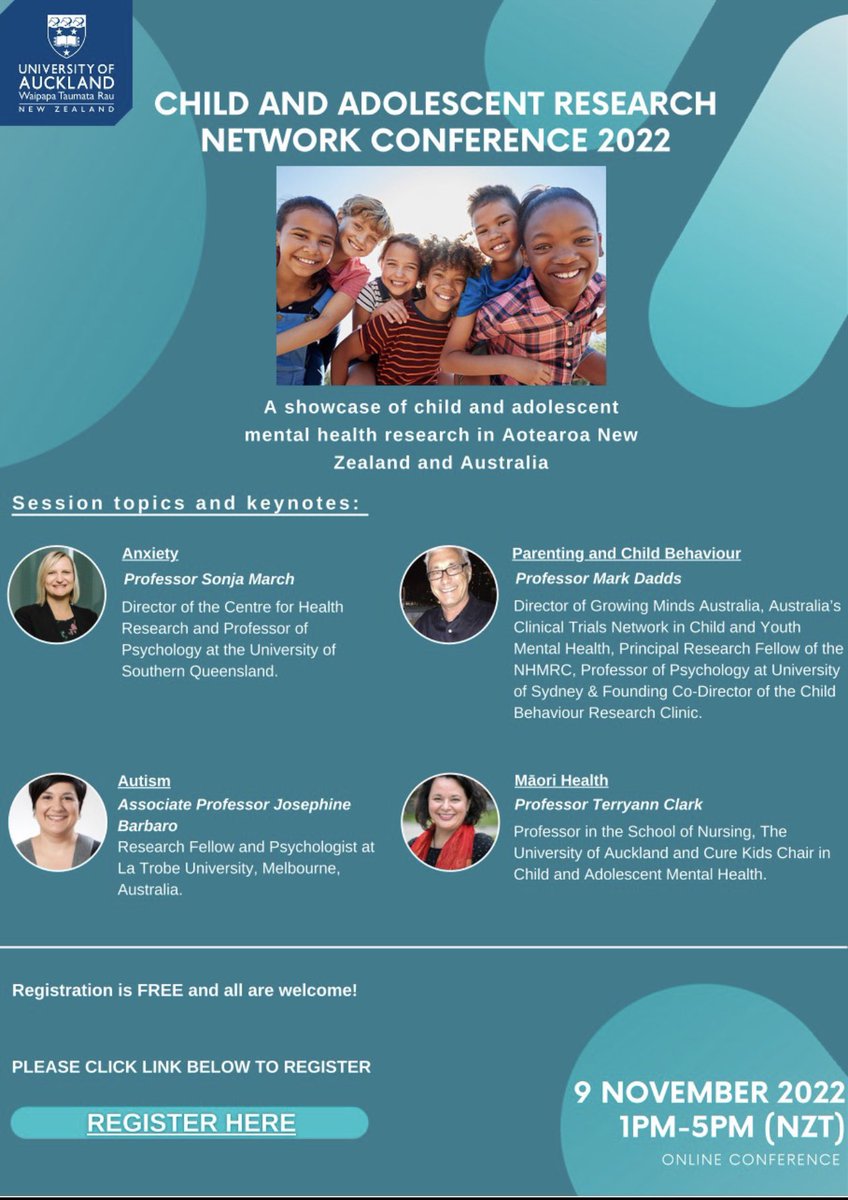HiranThabrew's tweet photo. It’s almost that time again (no, not Christmas, but with just as many gifts)! Check out our fantastic keynotes @sonja_march, @markdadds, @DrJBarbaro &amp; @nurseDrTC and latest NZ child mental health research at the 2022 CARN conference. Online and registration is free #CARN2022 🎁 https://t.co/YeMtOgsDmh