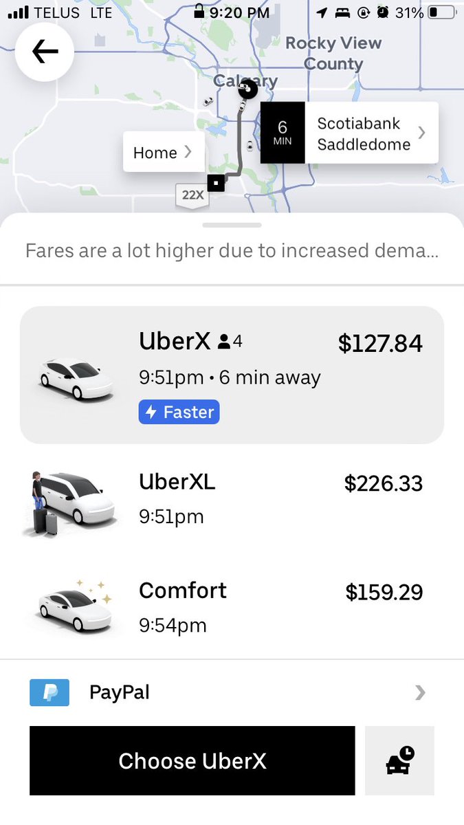 thank you <a href="/uber/">Uber</a> for charging $140 more to get home safe. #garbage