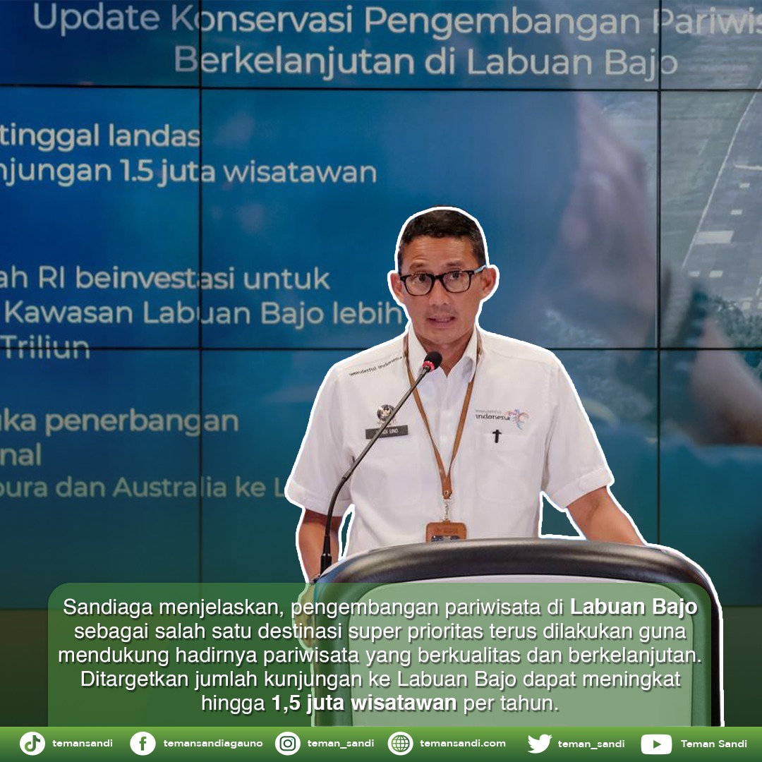 TemanUno15's tweet photo. Sandiaga menjelaskan, pengembangan pariwisata di Labuan Bajo sebagai salah satu destinasi super prioritas terus dilakukan guna mendukung hadirnya pariwisata yang berkualitas dan berkelanjutan.

#Temansandi #Sandiagauno #Sandiuno Nganggur GoPay 6 SD 3,5 Jt Anak SD https://t.co/Auwqgoy4Po