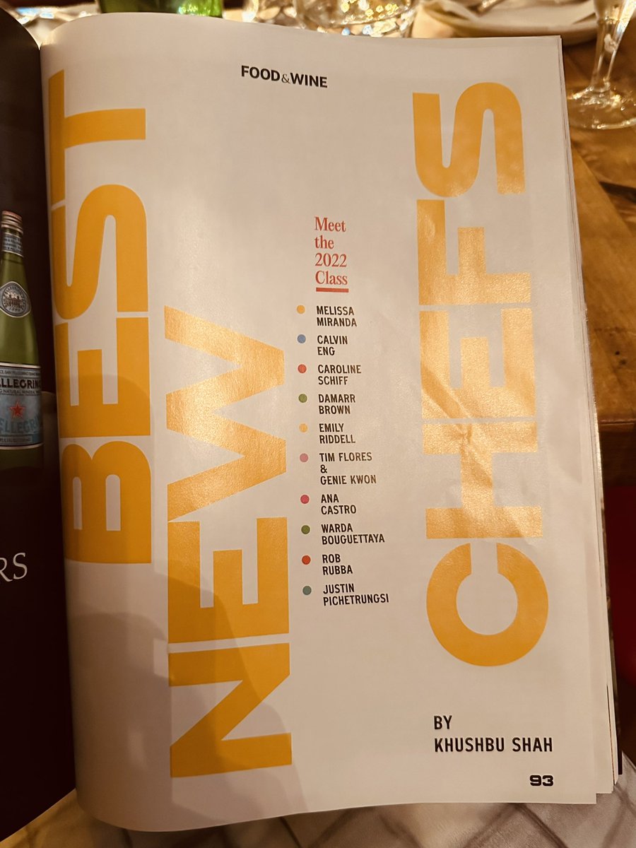 SoniaHendrix's tweet photo. Ahhhh, nothing replaces the vibe and creativity induced from sitting down and reading a great magazine. Tonight! @foodandwine's #bestnewchefs by @KhushAndOJ. #chefs #restaurants #america https://t.co/YbPsXXpQPW