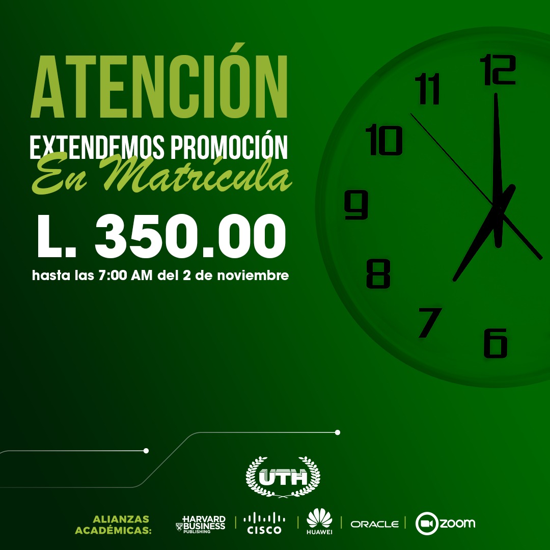 BUENAS NOTICIAS
Por qué tú lo pediste 👈
EXTENDEMOS 🕖 la promoción hasta las 7:00 AM del día de mañana 2 de noviembre utilizando todos nuestros medios de pago.
Más info 👉 bit.ly/m/uthedu